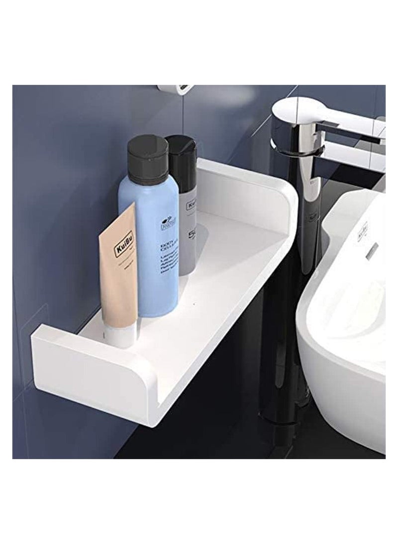 Bathroom Shelf, Self Adhesive No Drilling Wall Mounted Shower Rack, Removable Plastic Over Sink Decor Shelf Organizer for Shower, Kitchen, Bedroom, Toilet, 12.5 Inch - Image 4